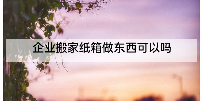 企业搬家纸箱做东西可以吗