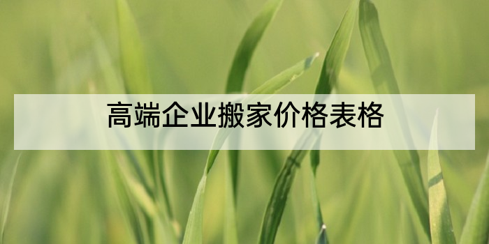 高端企业搬家价格表格