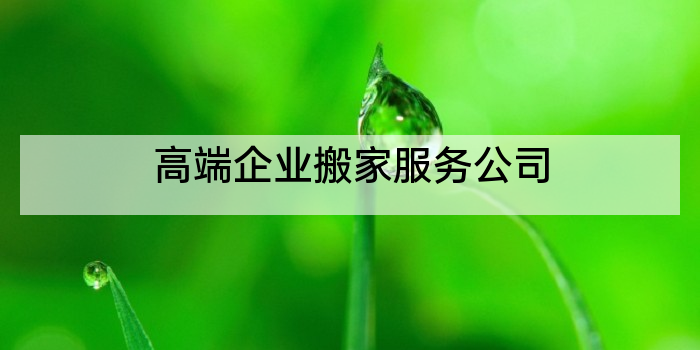 高端企业搬家服务公司