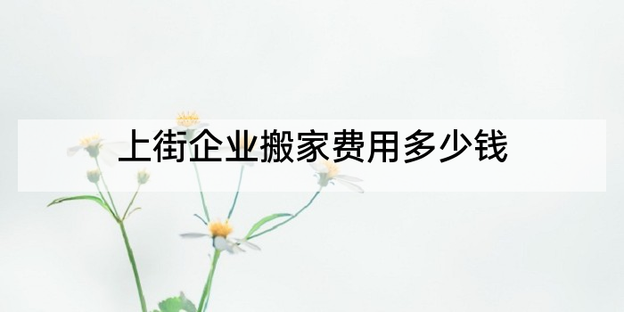 上街企业搬家费用多少钱
