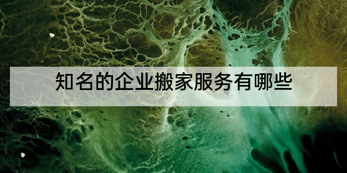 知名的企业搬家服务有哪些