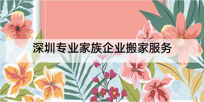 深圳专业家族企业搬家服务