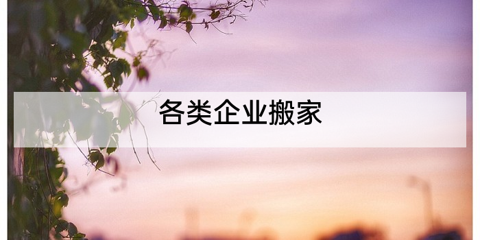 各类企业搬家