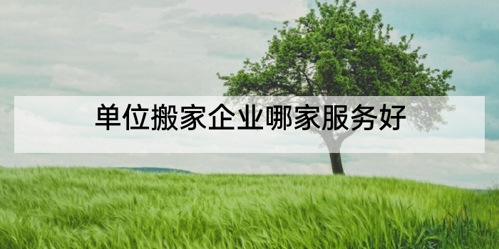 单位搬家企业哪家服务好