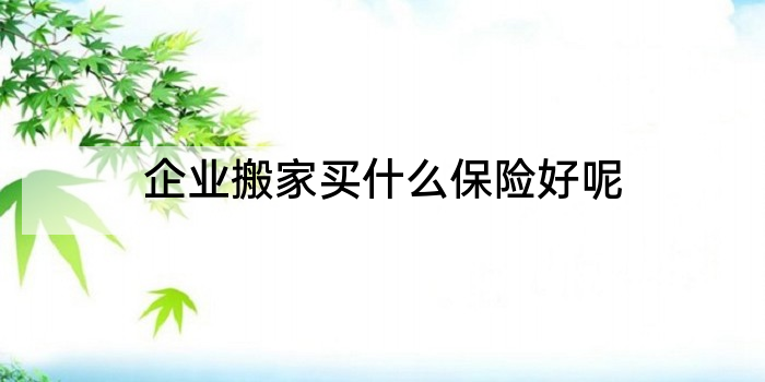 企业搬家买什么保险好呢