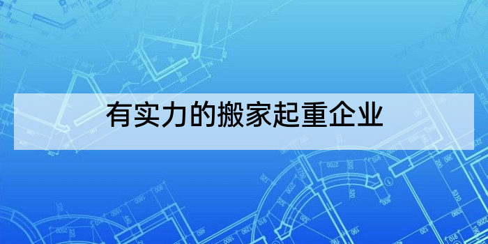 有实力的搬家起重企业