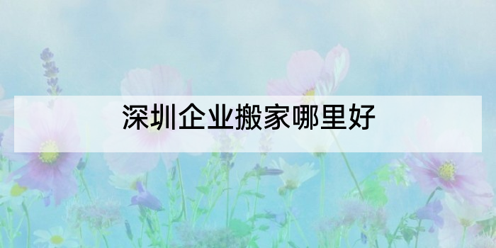 深圳企业搬家哪里好