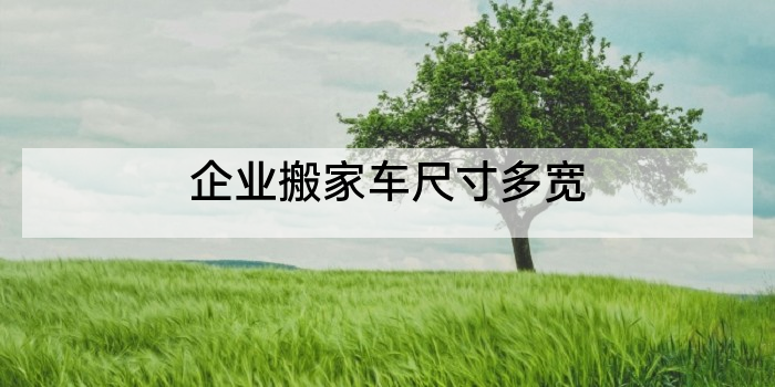 企业搬家车尺寸多宽