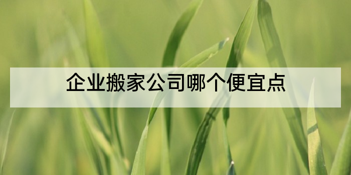 企业搬家公司哪个便宜点