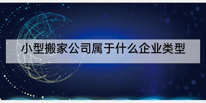 小型搬家公司属于什么企业类型