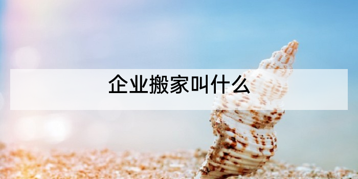 企业搬家叫什么