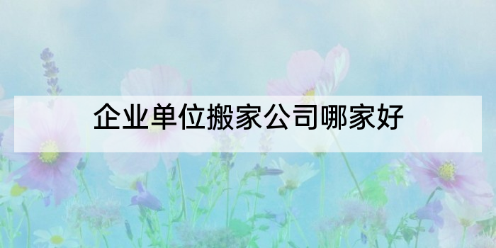 企业单位搬家公司哪家好