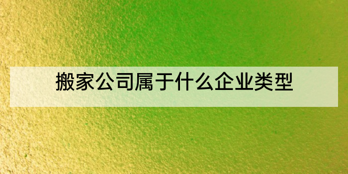 搬家公司属于什么企业类型
