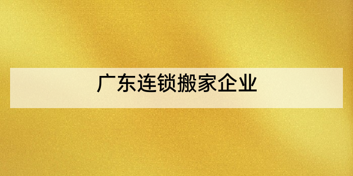 广东连锁搬家企业