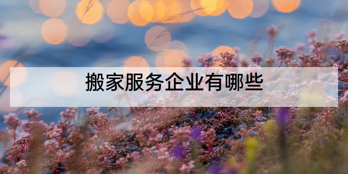 搬家服务企业有哪些