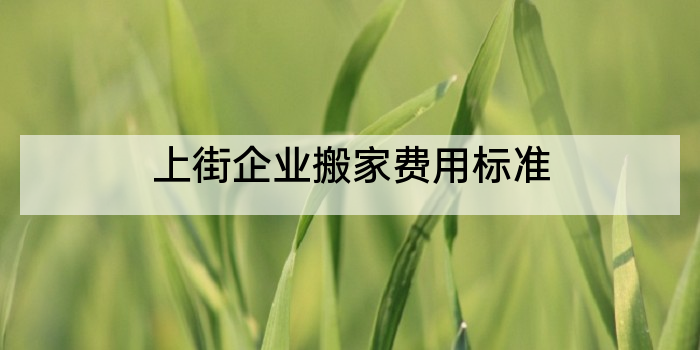 上街企业搬家费用标准