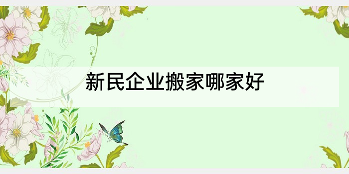 新民企业搬家哪家好