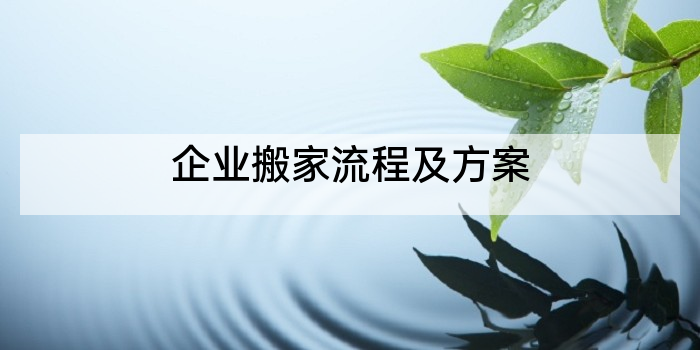 企业搬家流程及方案
