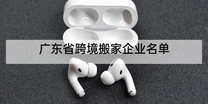 广东省跨境搬家企业名单
