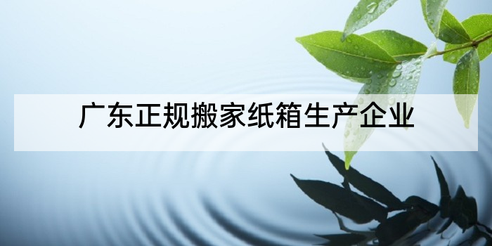 广东正规搬家纸箱生产企业