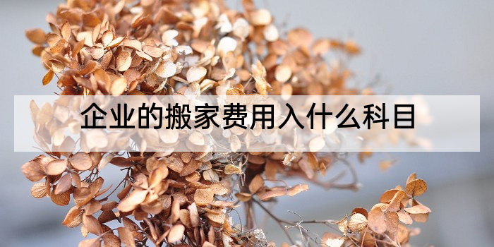 企业的搬家费用入什么科目