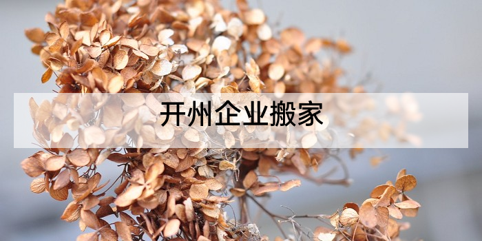 开州企业搬家