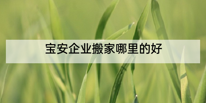 宝安企业搬家哪里的好